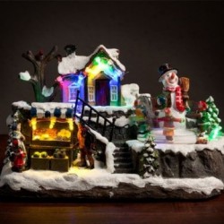 Paysage de Noël avec Lumières et Mouvement (12 LED)