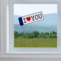 Plaque d'immatriculation I Love You avec ventouses