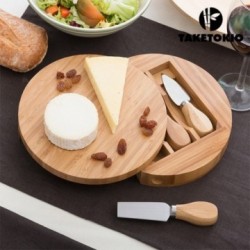 Service à fromage en Bambou TakeTokio avec Planche Coulissante  (4 pièces)