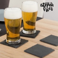 Set de Sous-verres Ardoise Atopoir Noir (4 pièces)