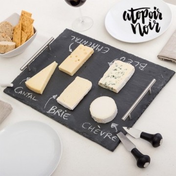 Plateau en Ardoise Rectangulaire pour Fromages avec Accessoires Atopoir Noir