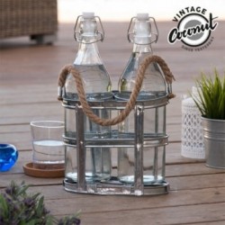 Bouteilles en Verre avec Porte-Bouteilles Vintage Coconut