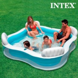 Piscine Gonflable Familiale avec Sièges Intex