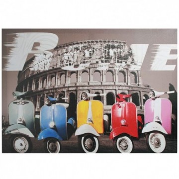 Tableau Motos Multicolores à Rome 50 x 70 cm