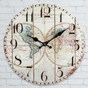 Horloge Murale Mappemonde Verre