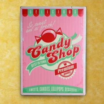 Plaque en Métal Candy Shop