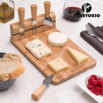 Plateau Fromage en Bambou avec Range-Couverts TakeTokio (5 pièces)