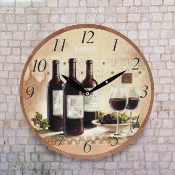 Horloge Murale Autour du Vin