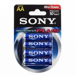 Piles Alcalines Plus Sony AA LR6 d'1,5V AM3 (pack de 4)