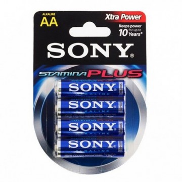 Piles Alcalines Plus Sony AA LR6 d'1,5V AM3 (pack de 4)