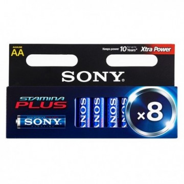 Piles Alcalines Plus Sony AA LR6 d'1,5 V AM3 (pack de 8)