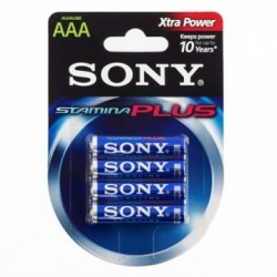 Piles Alcalines Plus Sony AAA LR03 d'1,5V AM4 (pack de 4)