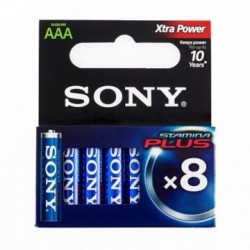 Piles Alcalines Plus Sony AAA LR03 d'1,5V AM4 (pack de 8)