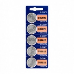Piles bouton au lithium Sony CR2025 3V (paquet de 5)