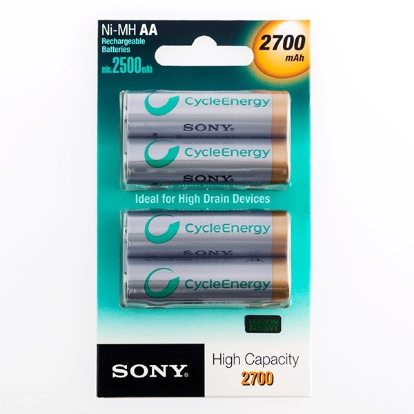 Lot de 4 piles rechargeables Sony type AAA 1,5V - 800 mAh (R03) à