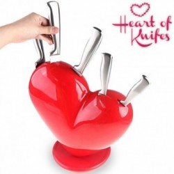 OUTLET Jeu de Couteaux avec Support en forme de Cœur Heart of Knives (Sans emballage )